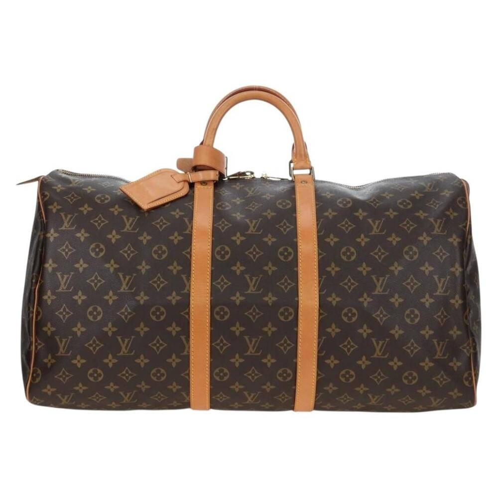Louis Vuitton Monogram Keepall 55 Boston Bag Brown